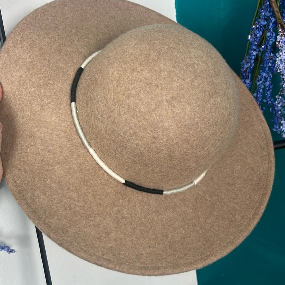 World Market 22" Round Wool Hat Fall Boho - Picture 2 of 4